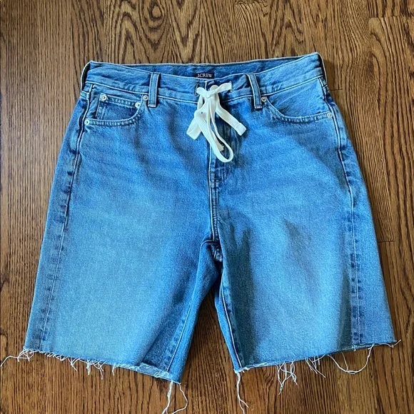 J. Crew Relaxed Knee-length denim short with tie - Picture 2 of 4